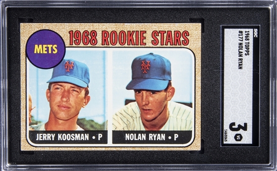 1968 Topps Rookie Stars #177 Jerry Koosman/Nolan Ryan Rookie Card - SGC VG 3